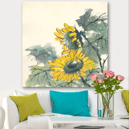 Tradionnal Sunflower II - Cabin & Lodge Premium Canvas Wall Art