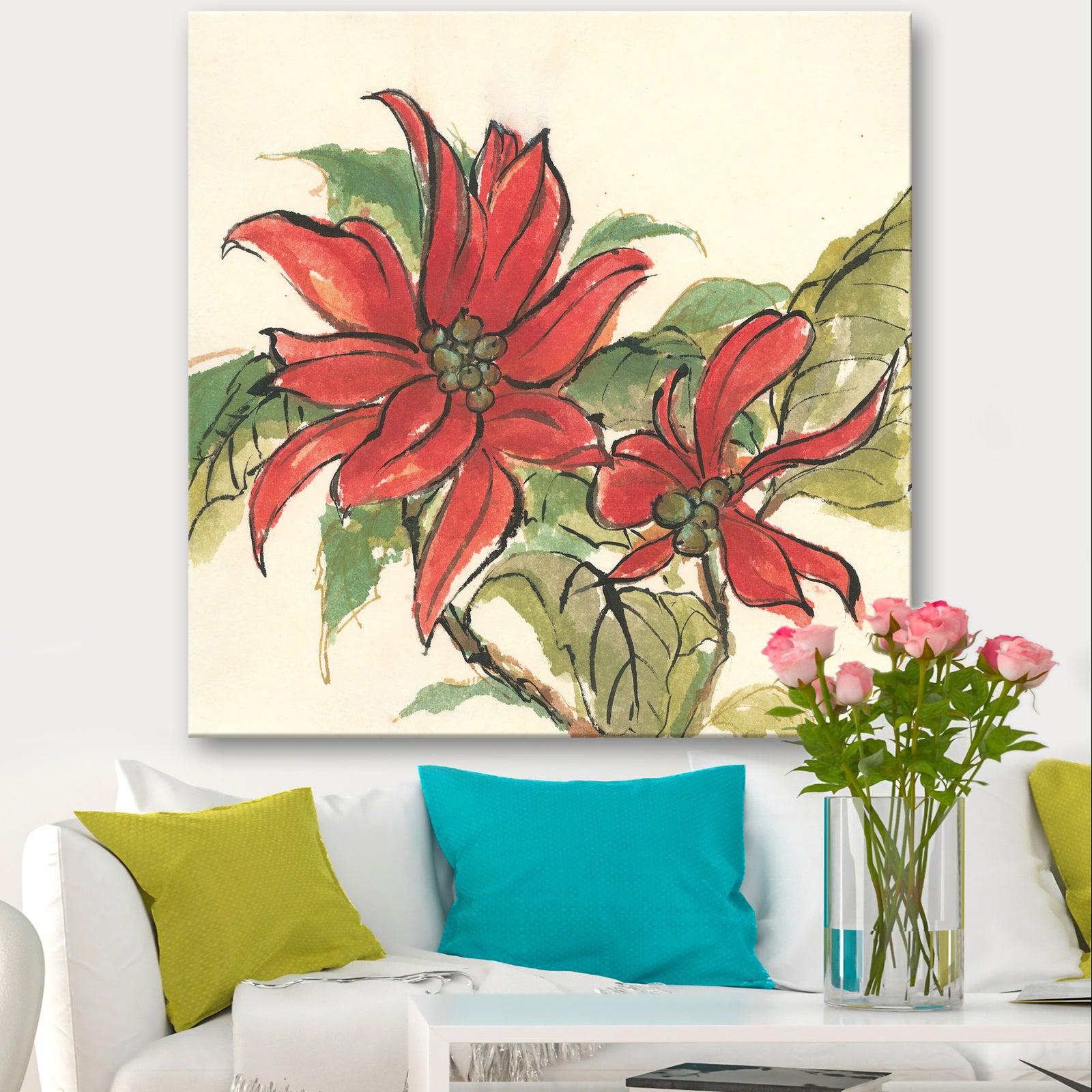 Poinsettia II - Farmhouse Canvas Artwork