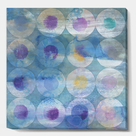 Watercolor Geometrical Circles I - Mid-Century Modern Premium Canvas Wall Art