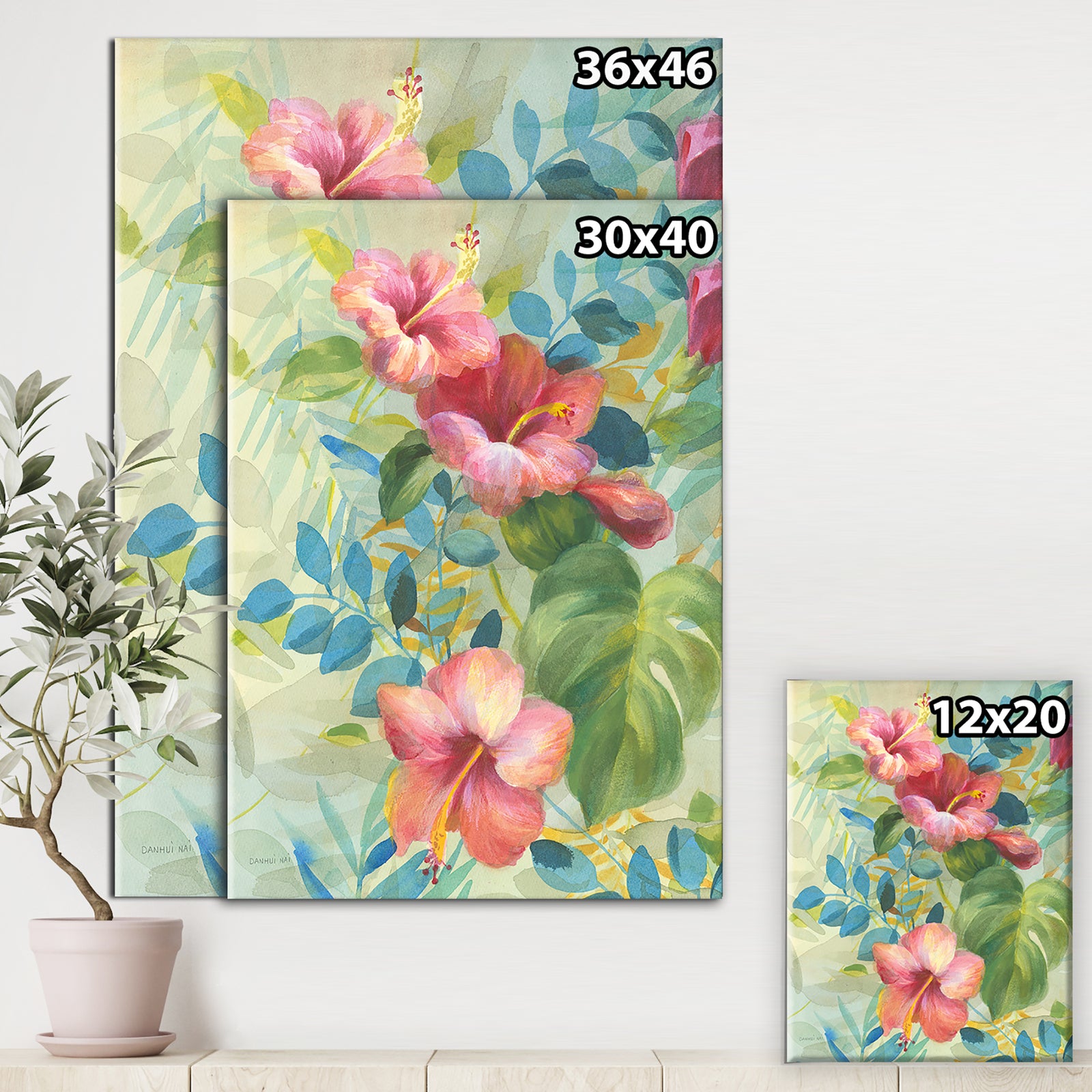 Hibiscus Garden II - Traditional Gallery-wrapped Canvas