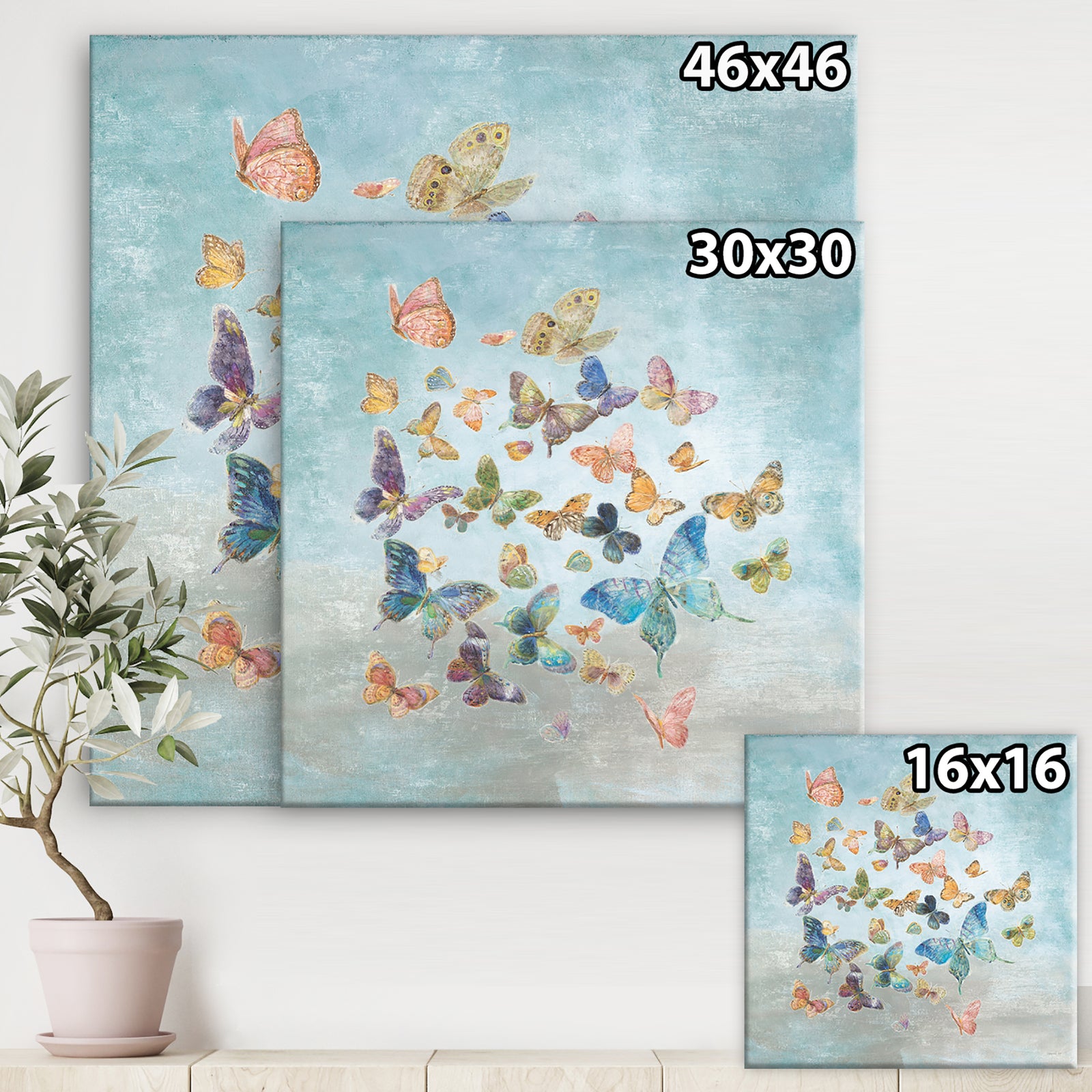 Butterflies Dancing I - Wildlife Canvas Artwork
