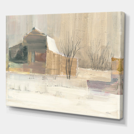 Winter on the Farm house - Landscapes Canvas Art