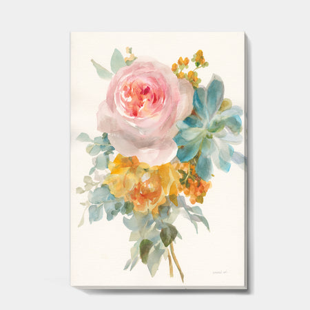 Multicolor French Bouquet I - Farmhouse Canvas Art