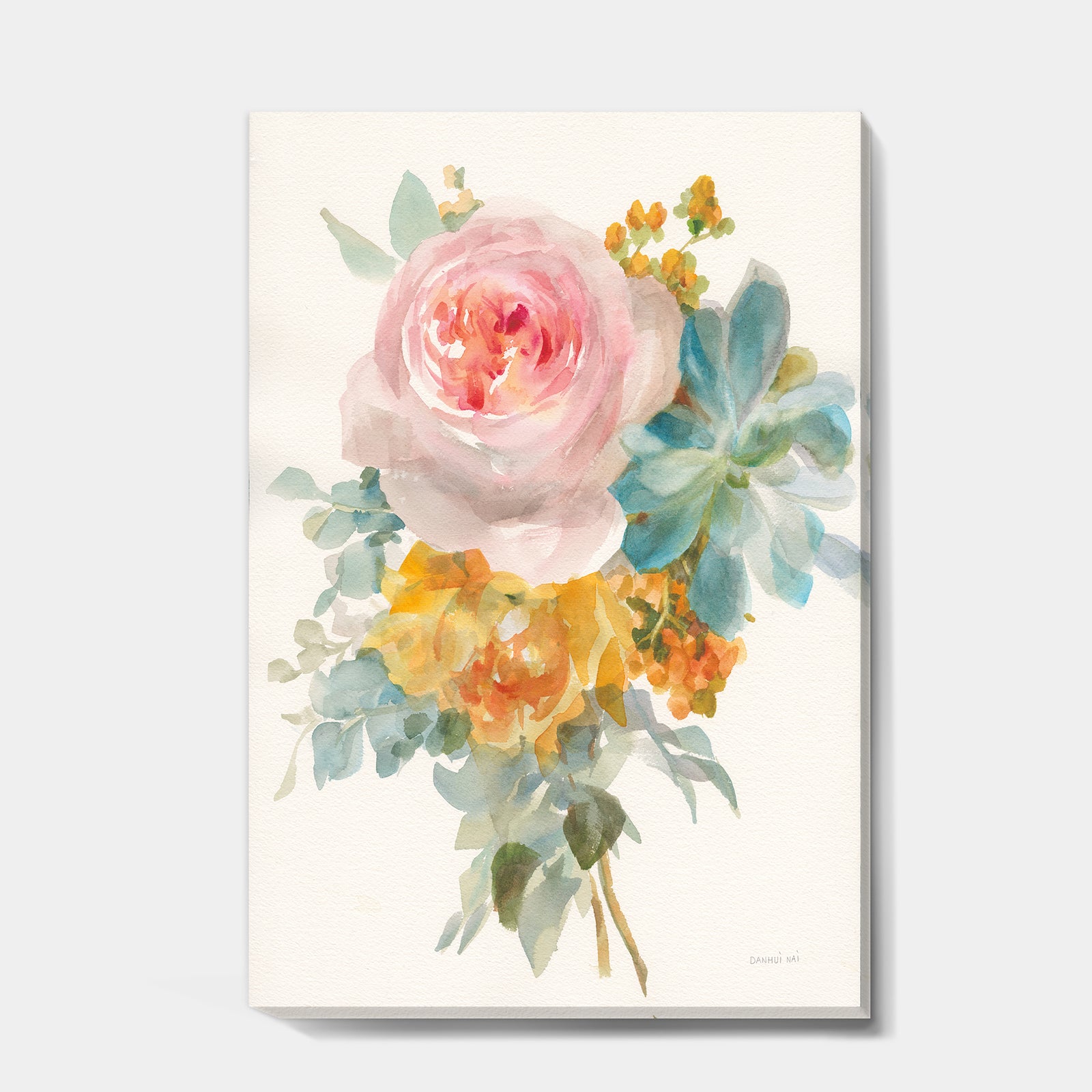 Multicolor French Bouquet I - Farmhouse Canvas Art