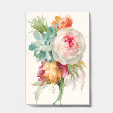 Multicolor French Bouquet II - Farmhouse Premium Canvas Wall Art