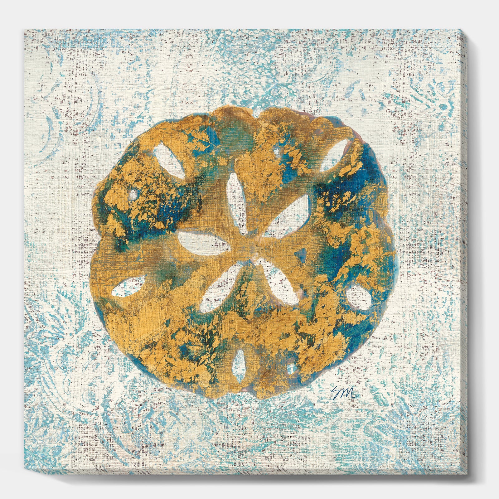 Coastal Pastel seashells II - Vintage Nautical Canvas Artwork