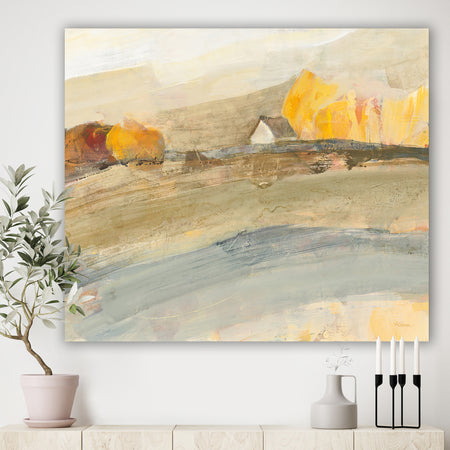 Orange Brown Farm House - Modern Farmhouse Premium Canvas Wall Art