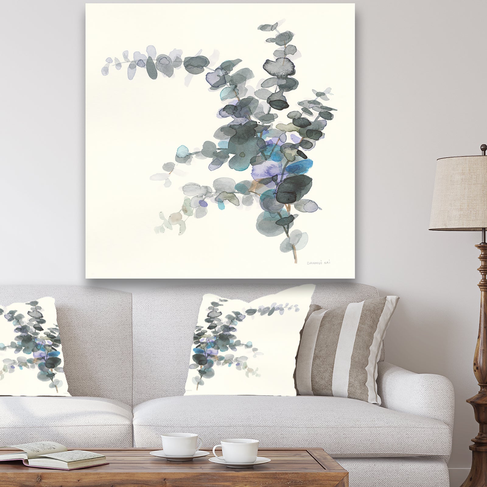 Grey Watercolor Flower III - Traditional Gallery-wrapped Canvas