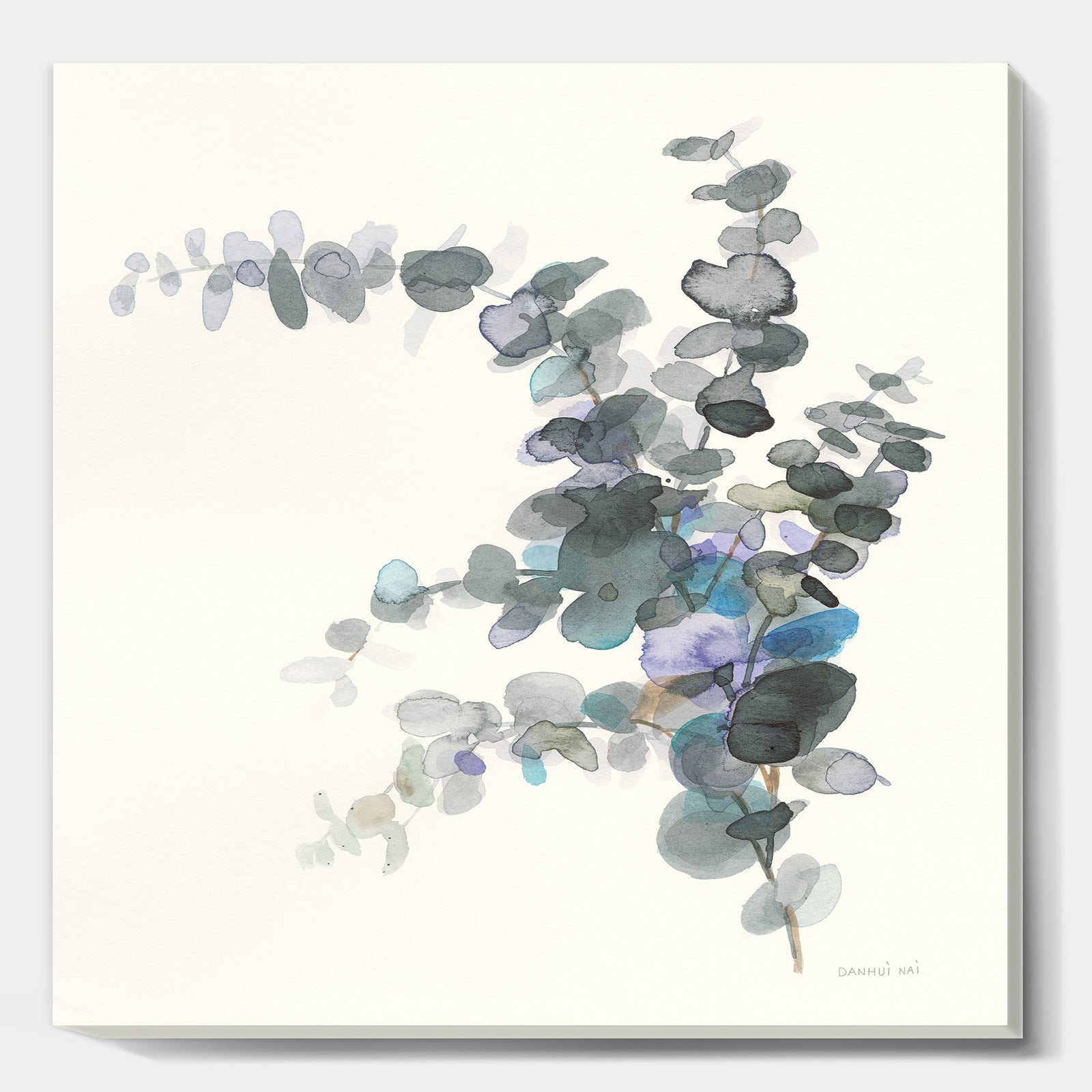 Grey Watercolor Flower III - Traditional Gallery-wrapped Canvas