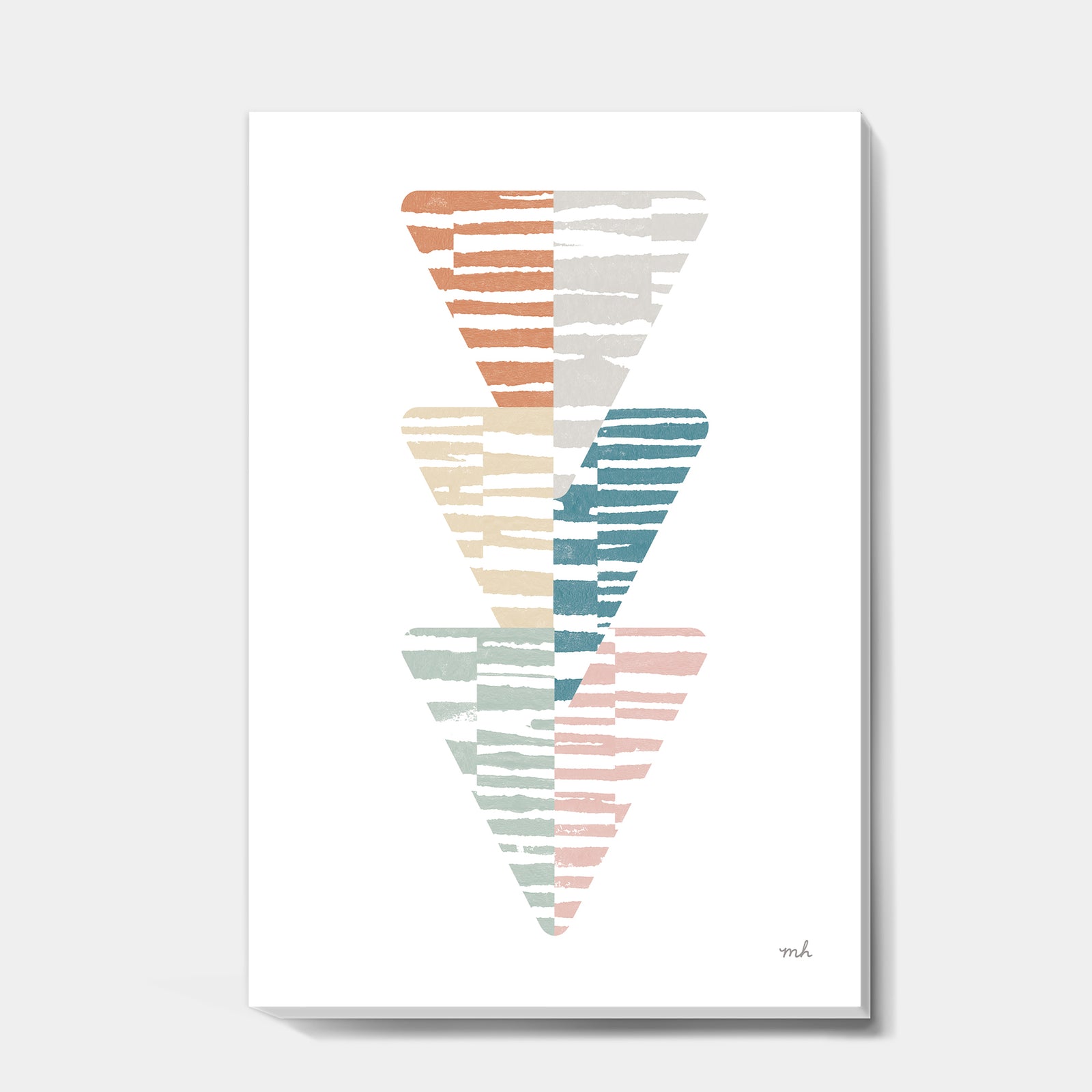 Watercolor Geometric Triangle III - Transitional Canvas Art