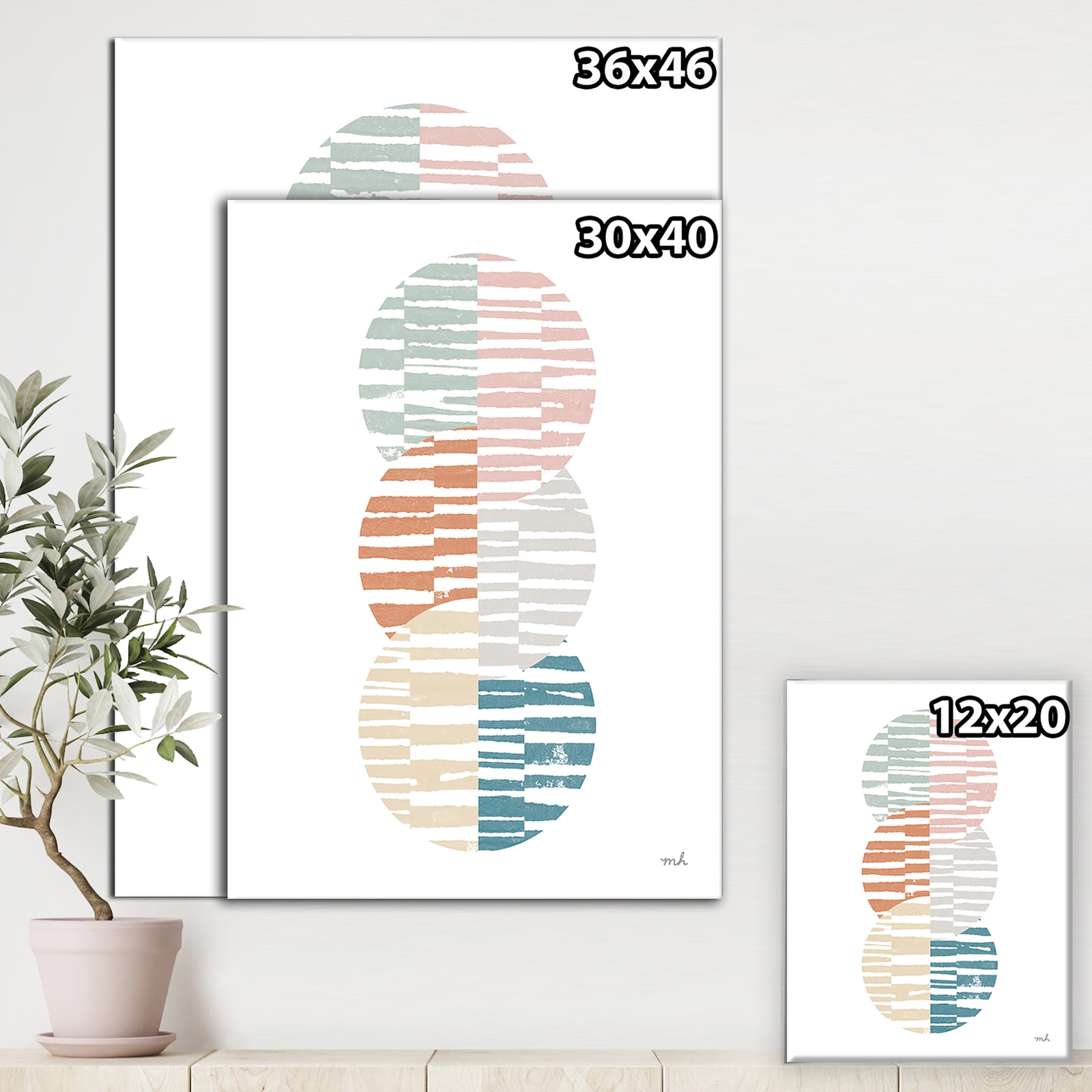 Watercolor Geometric Triangle I - Transitional Gallery-wrapped Canvas