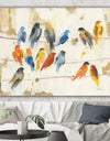 Multicolor Bird Meeting - Traditional Animal Premium Canvas Wall Art