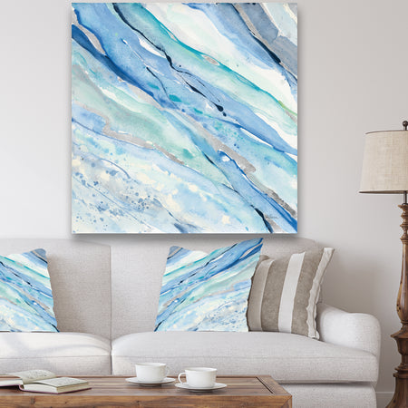 Blue Silver Spring I - Modern Lake House Canvas Artwork