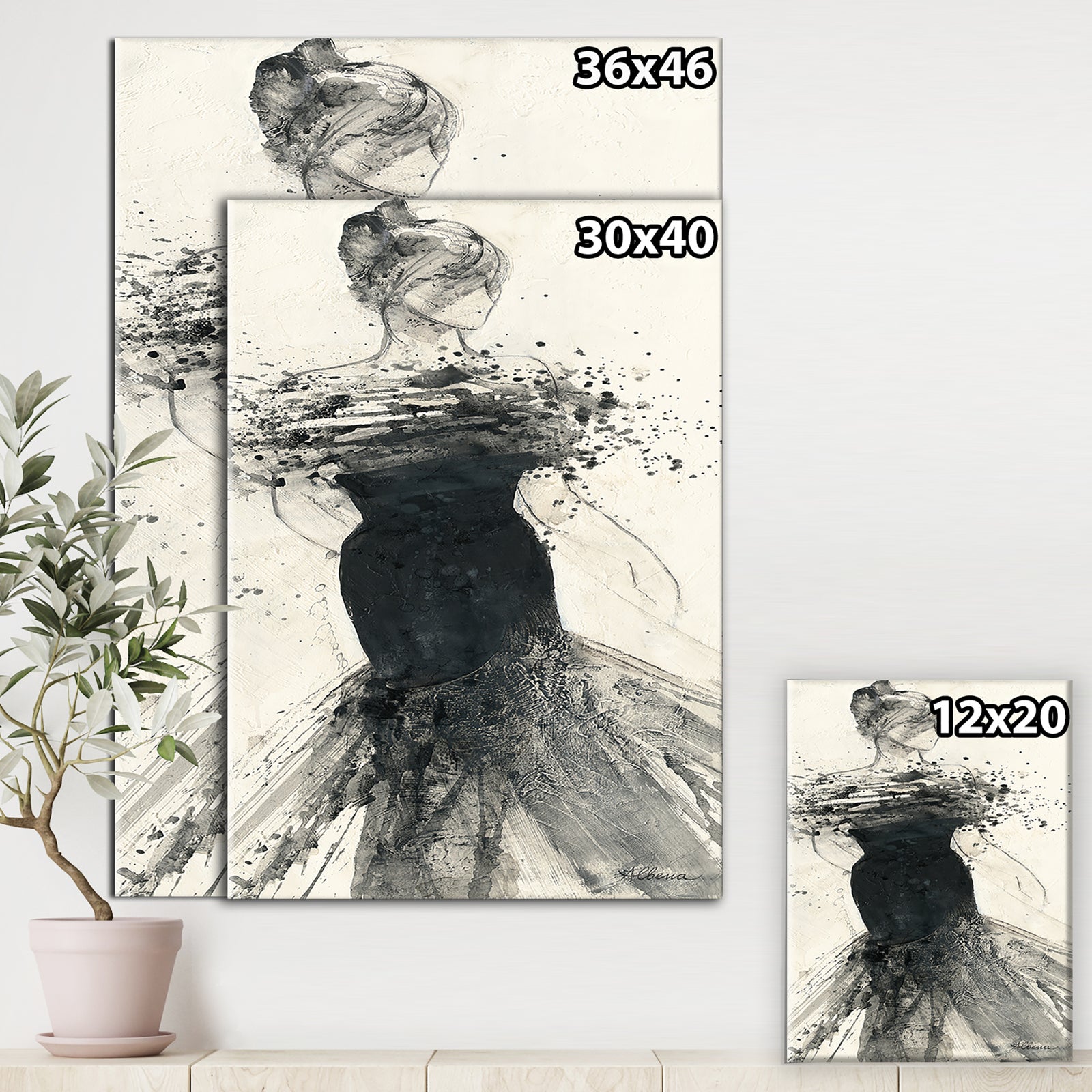 Glam Dancing I - Fashion Figures Premium Canvas Wall Art