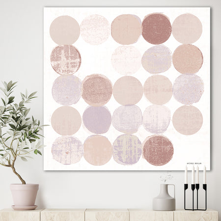 Shade of Pink Geometric Dots I - Abstract Gallery-wrapped Canvas