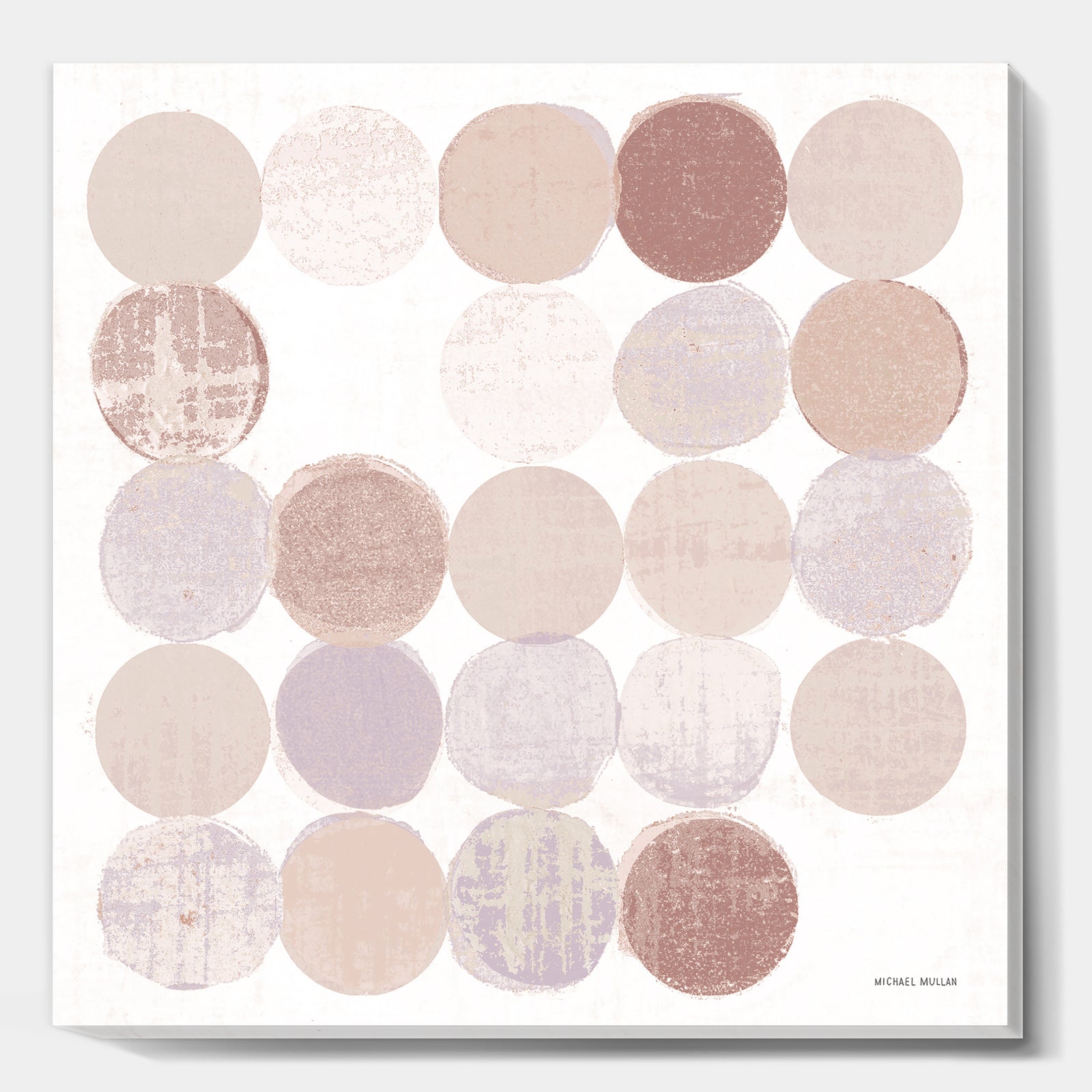 Shade of Pink Geometric Dots I - Abstract Gallery-wrapped Canvas