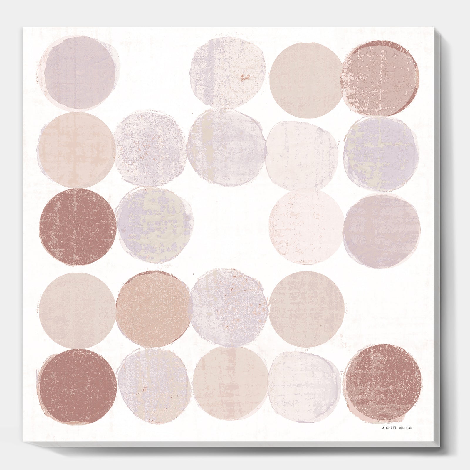 Shade of Pink Geometric Dots II - Abstract Canvas Artwork