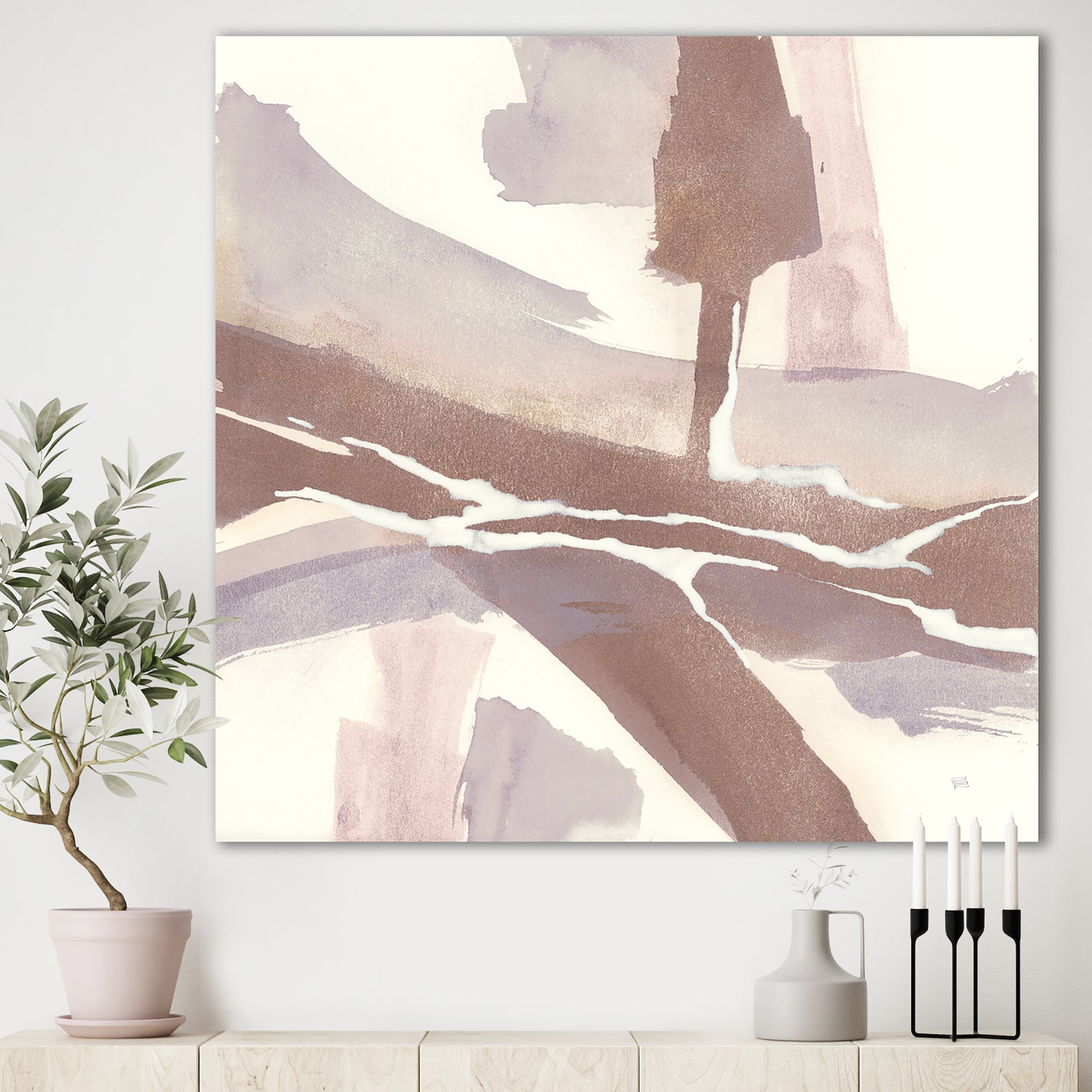 White and Placid I Blush - Modern Farmhouse Canvas Art