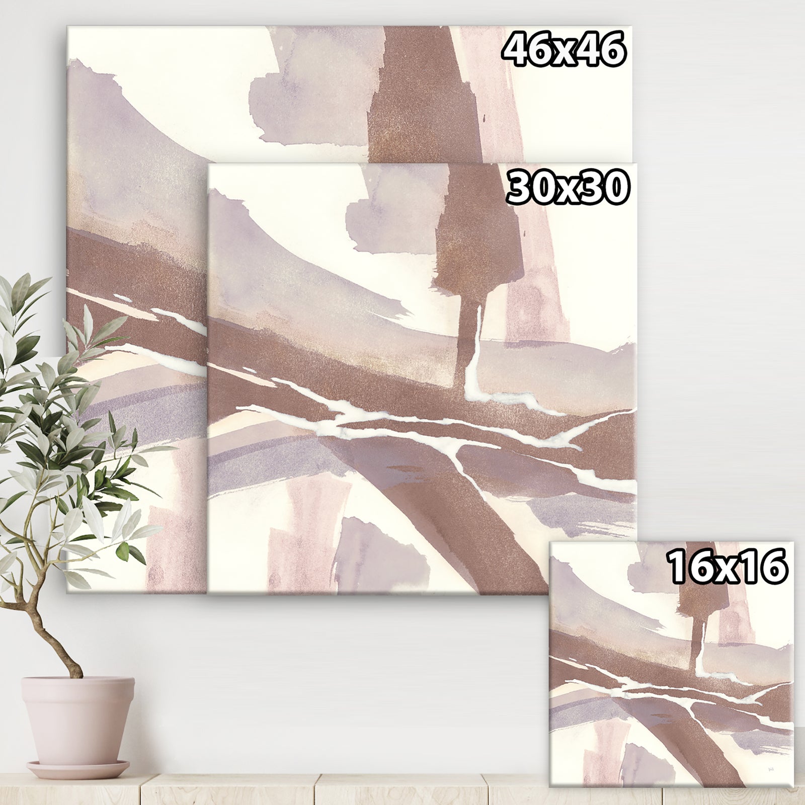 White and Placid I Blush - Modern Farmhouse Canvas Art