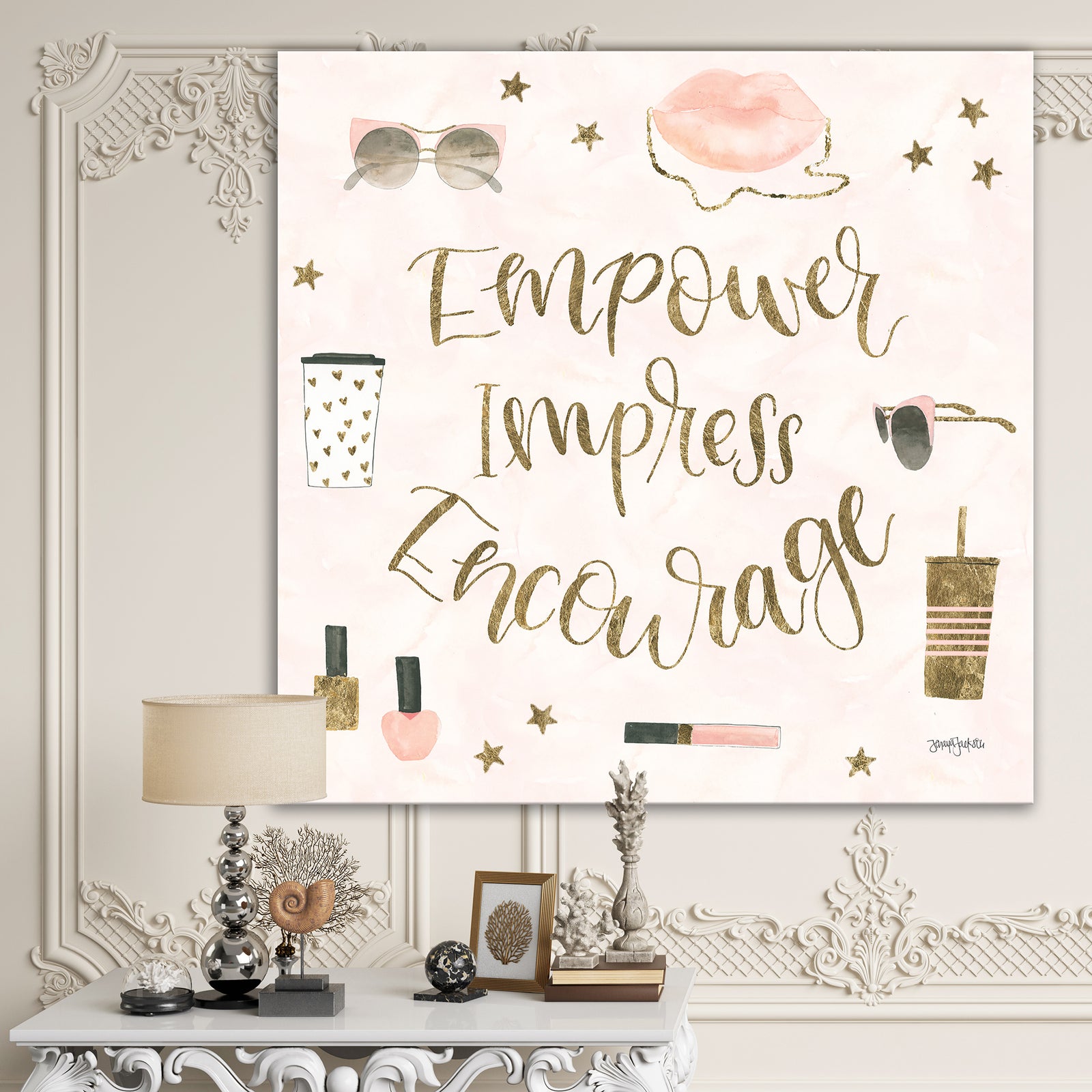 Glam Pink Ladies V - Fashion Premium Canvas Wall Art