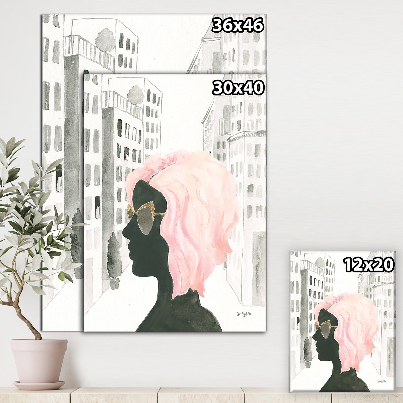 Glam Pink Ladies IV - Fashion Gallery-wrapped Canvas