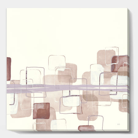 Watercolor Minimal Boxes II - Modern Gallery-wrapped Canvas