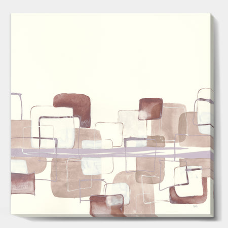 Watercolor Minimal Boxes I - Modern Canvas Artwork