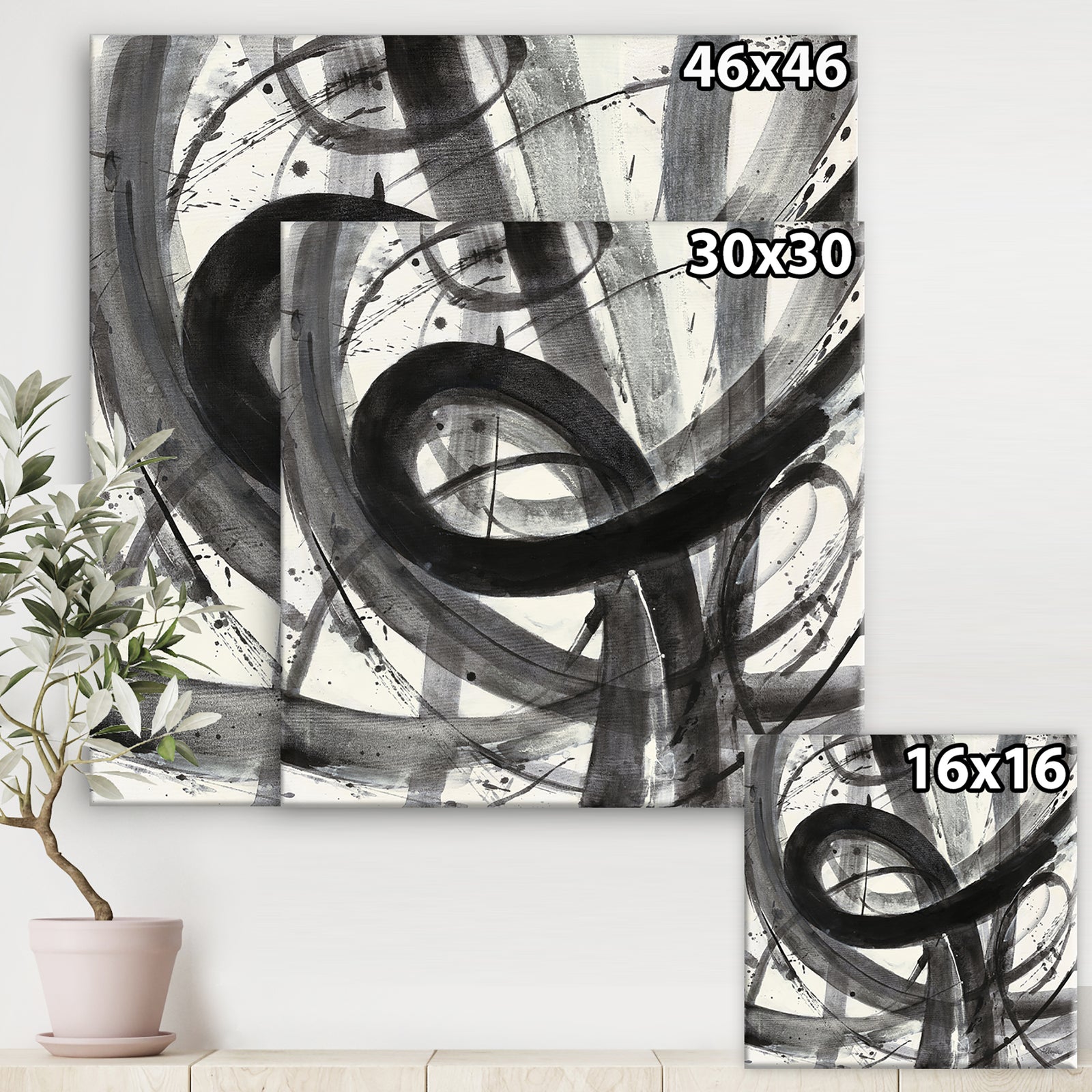 Minimalistic Roller III - Mid-Century Modern Premium Canvas Wall Art