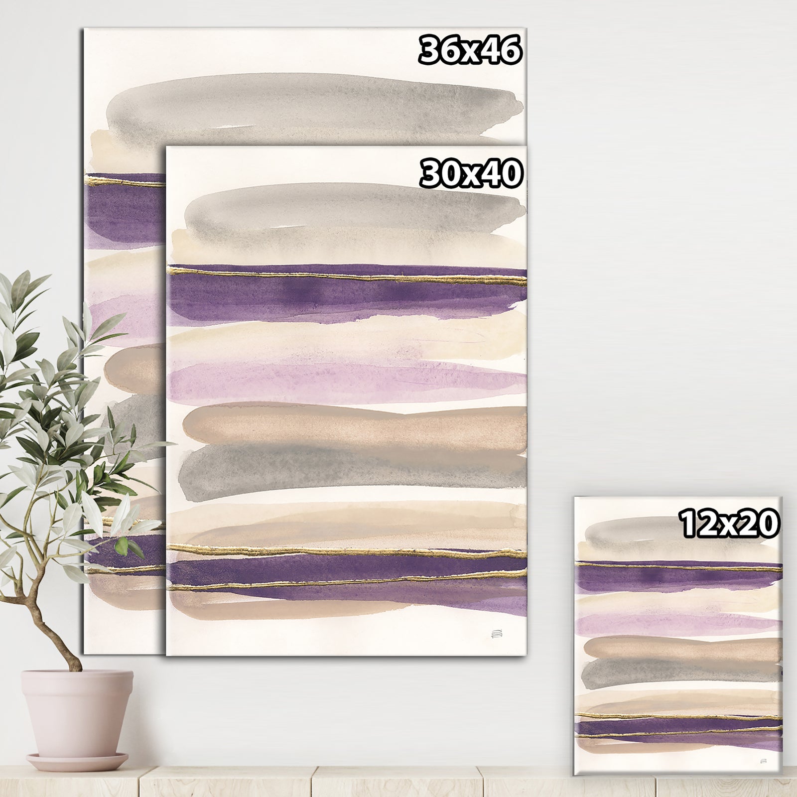 Shape of Glam Purple - Shabby Chic Gallery-wrapped Canvas