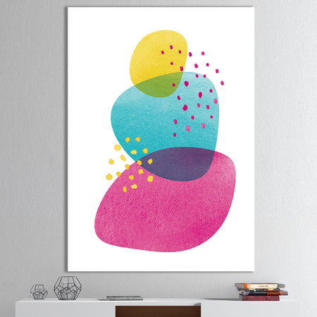 Minimal Spots Balance IV - Mid-Century Modern Canvas Artwork