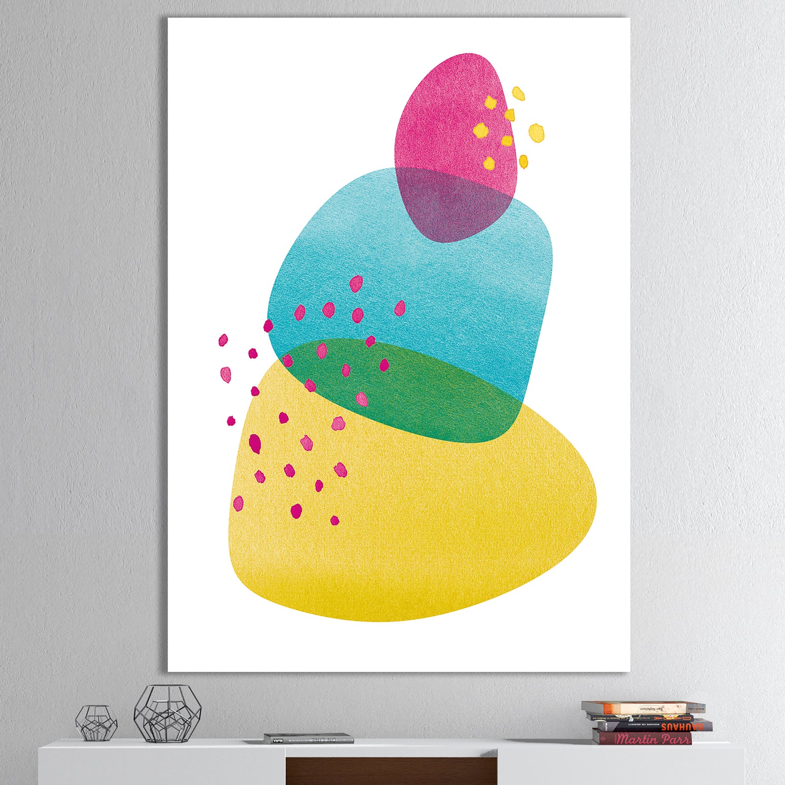Minimal Spots Balance I - Mid-Century Modern Gallery-wrapped Canvas
