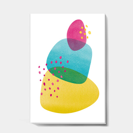 Minimal Spots Balance I - Mid-Century Modern Gallery-wrapped Canvas