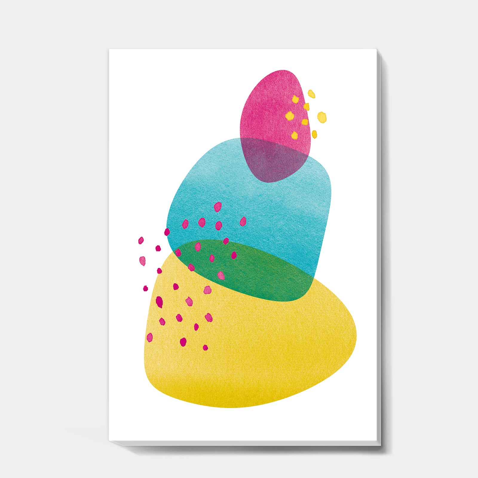 Minimal Spots Balance I - Mid-Century Modern Gallery-wrapped Canvas