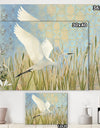 Snowy Egret in Flight vII - Farmhouse Canvas Artwork