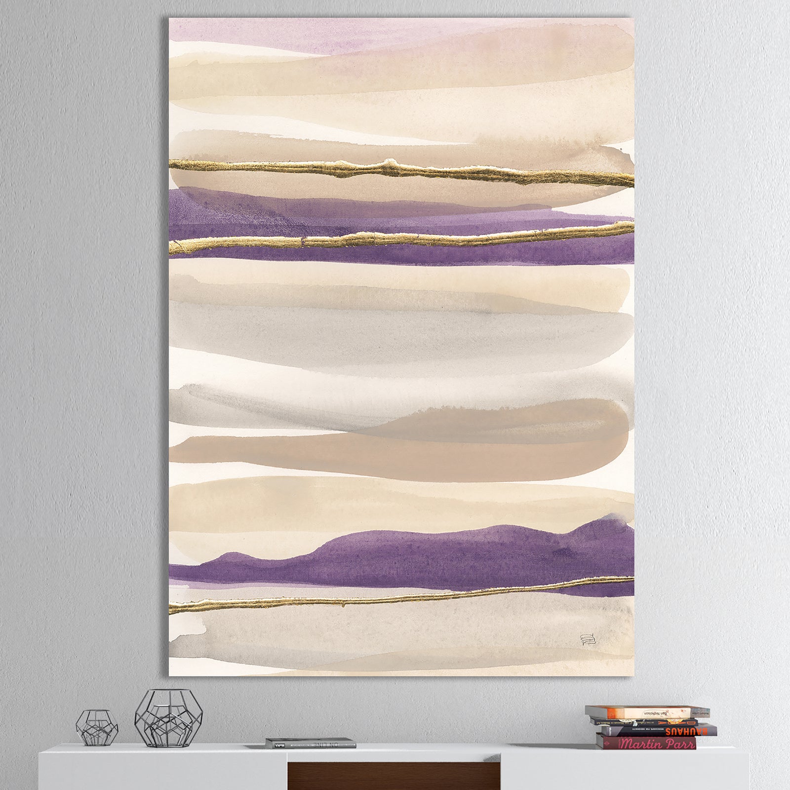 Shape of Glam Purple III - Shabby Chic Premium Canvas Wall Art