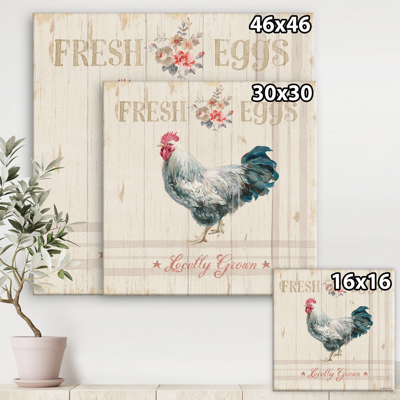 Wood Farm Roaster III - Farmhouse Gallery-wrapped Canvas