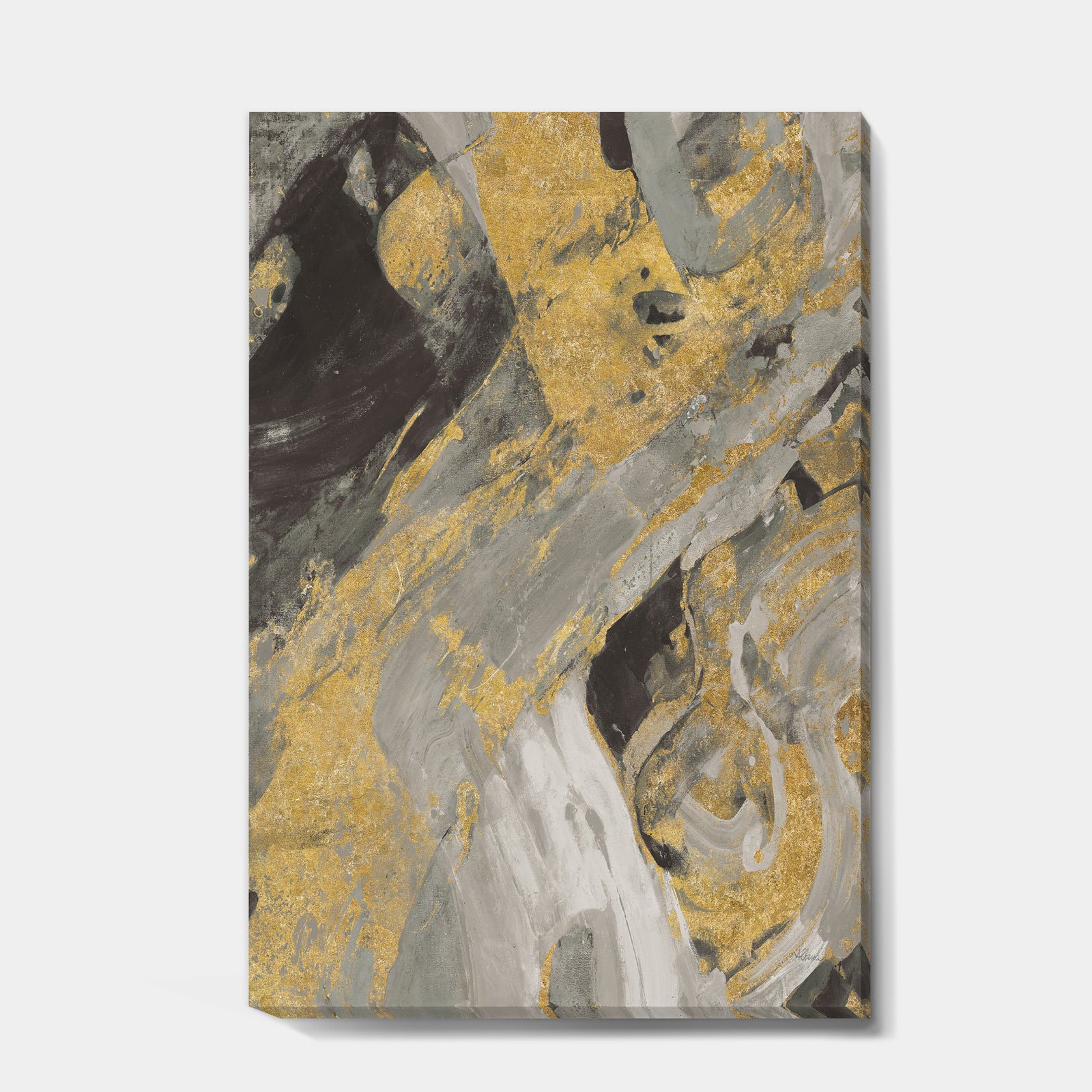 Marble Gold and Black - Modern & Contemporary Canvas Artwork