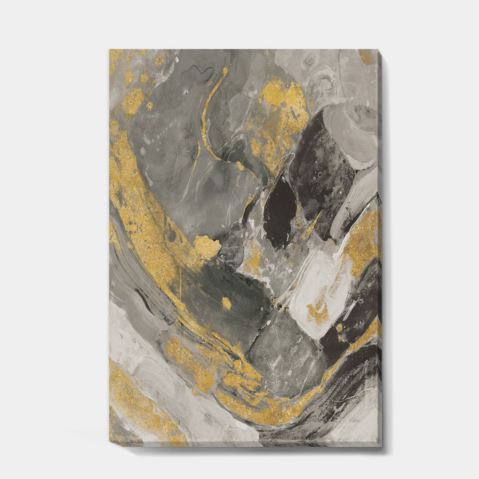 Marble Gold and Black II - Modern & Contemporary Canvas Art