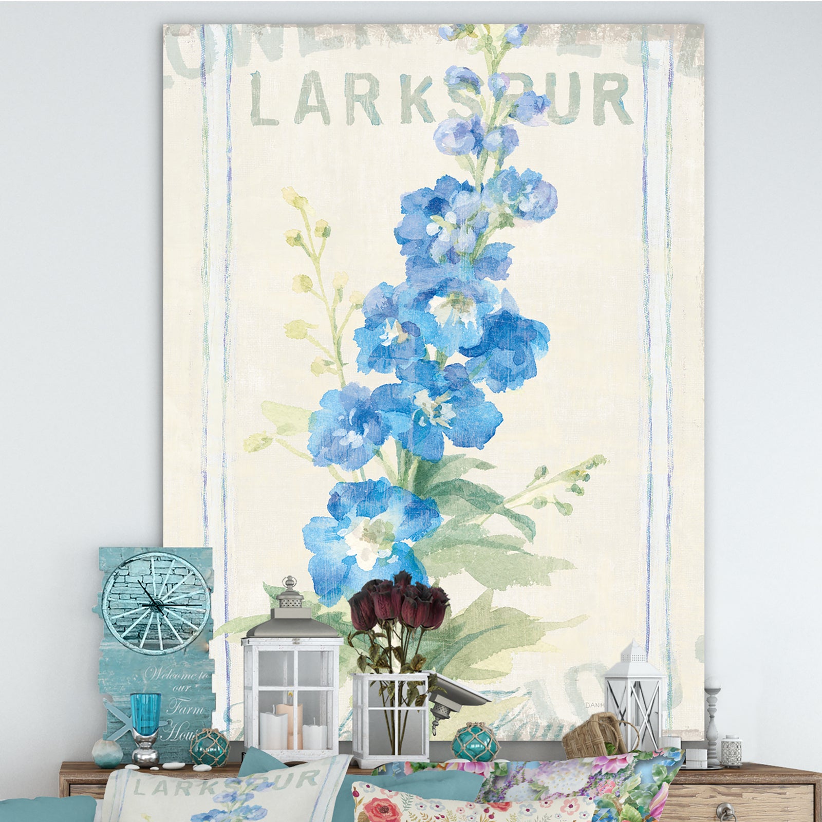 Floursack Florals VII - Cottage Premium Canvas Wall Art