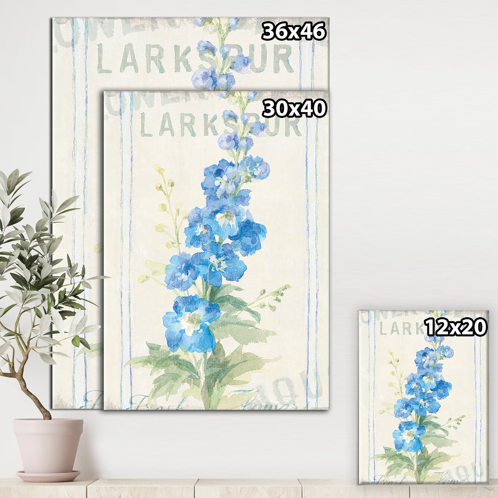 Floursack Florals VII - Cottage Premium Canvas Wall Art