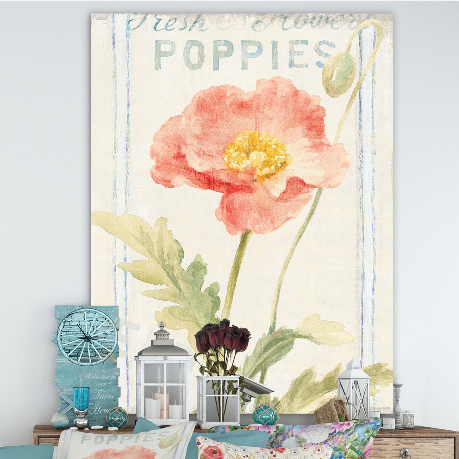 Floursack Florals IV - Cottage Canvas Artwork