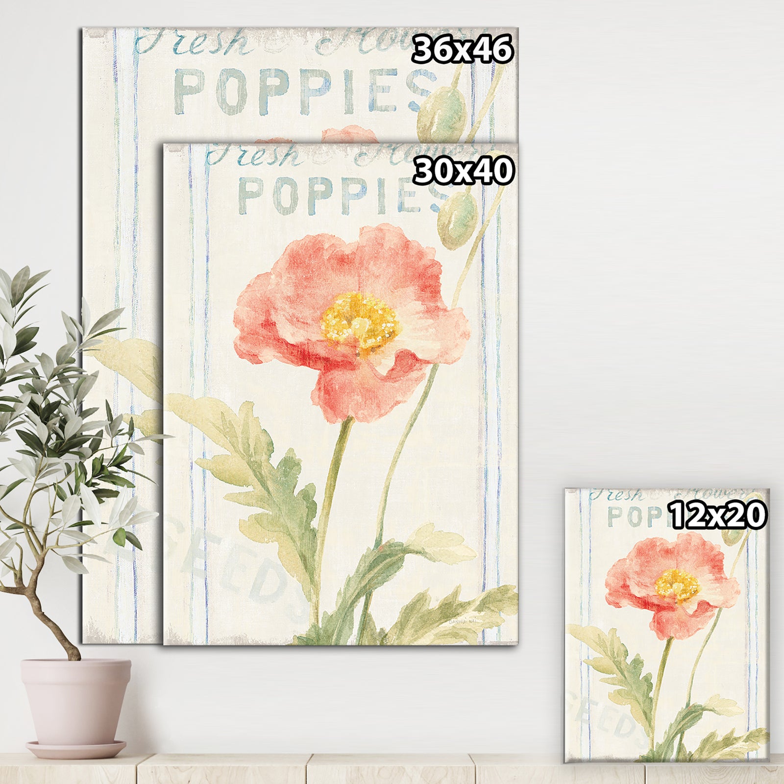 Floursack Florals IV - Cottage Canvas Artwork