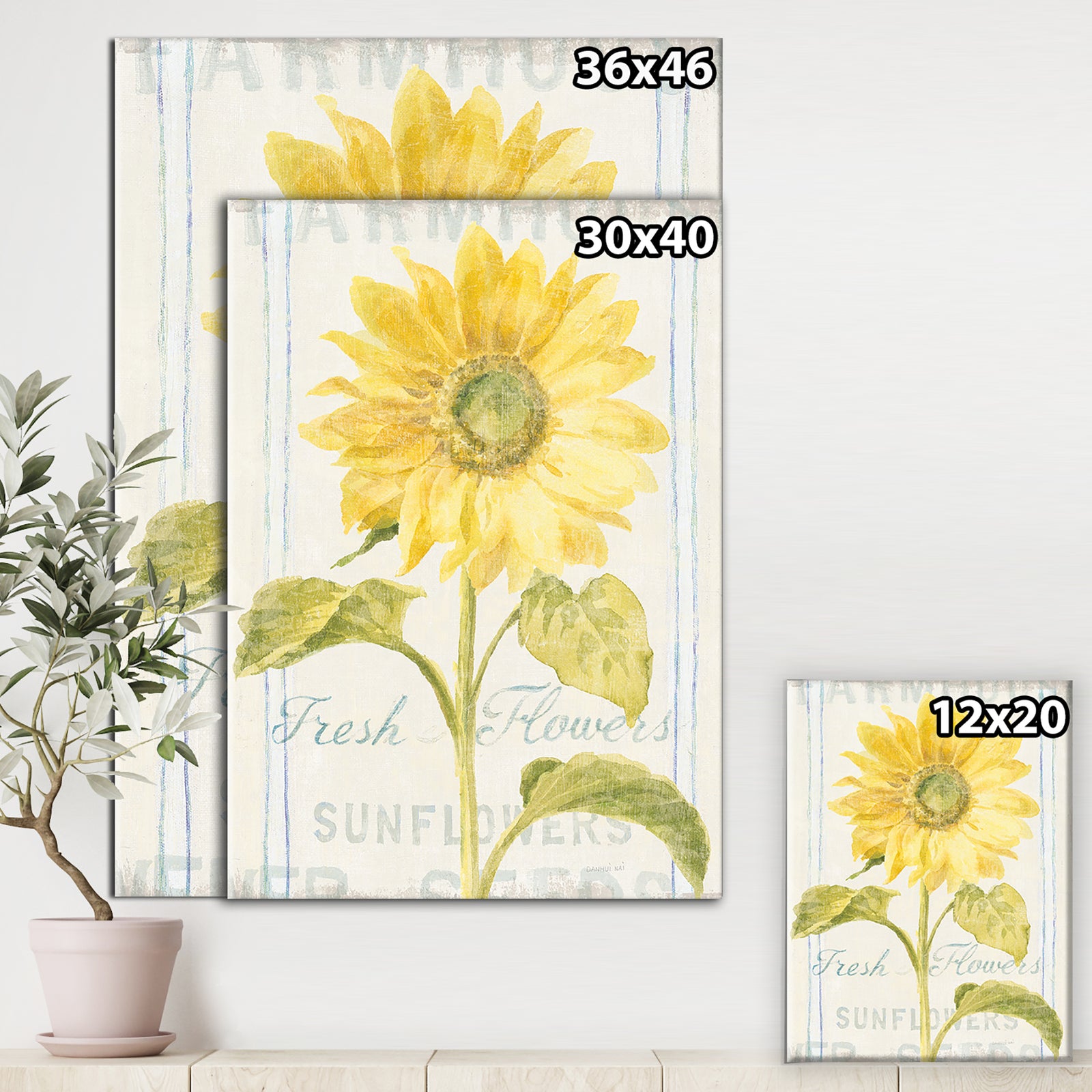 Floursack Florals II - Cottage Canvas Art