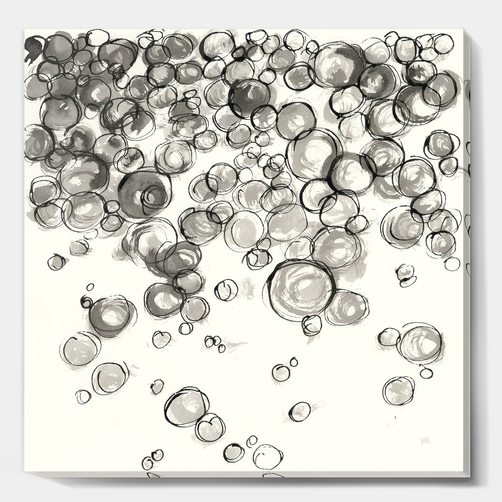 Simple Bubbles IV - Mid-Century Modern Premium Canvas Wall Art