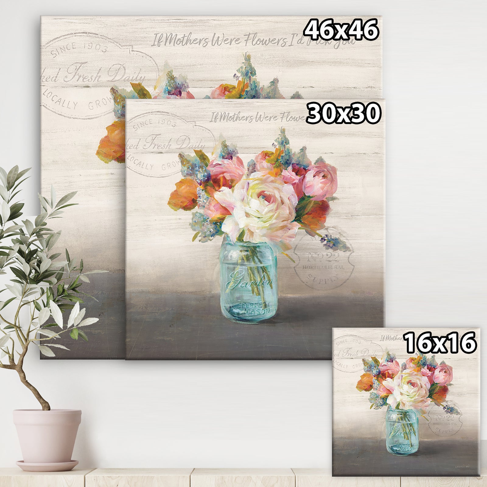 French Cottage Bouquet II Mothers - Cottage Canvas Art