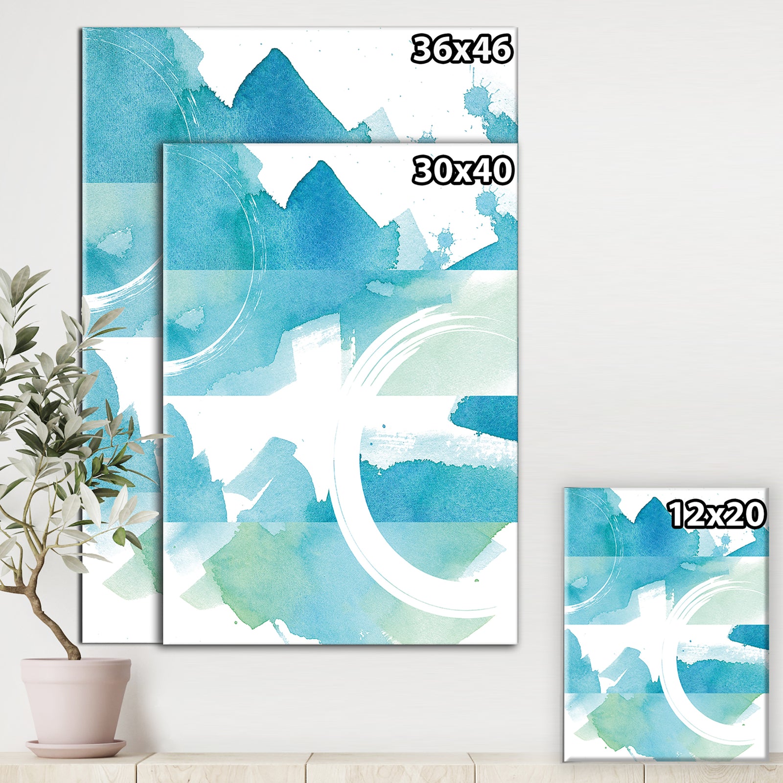 Coastal watercolors II - Transitional Canvas Artwork