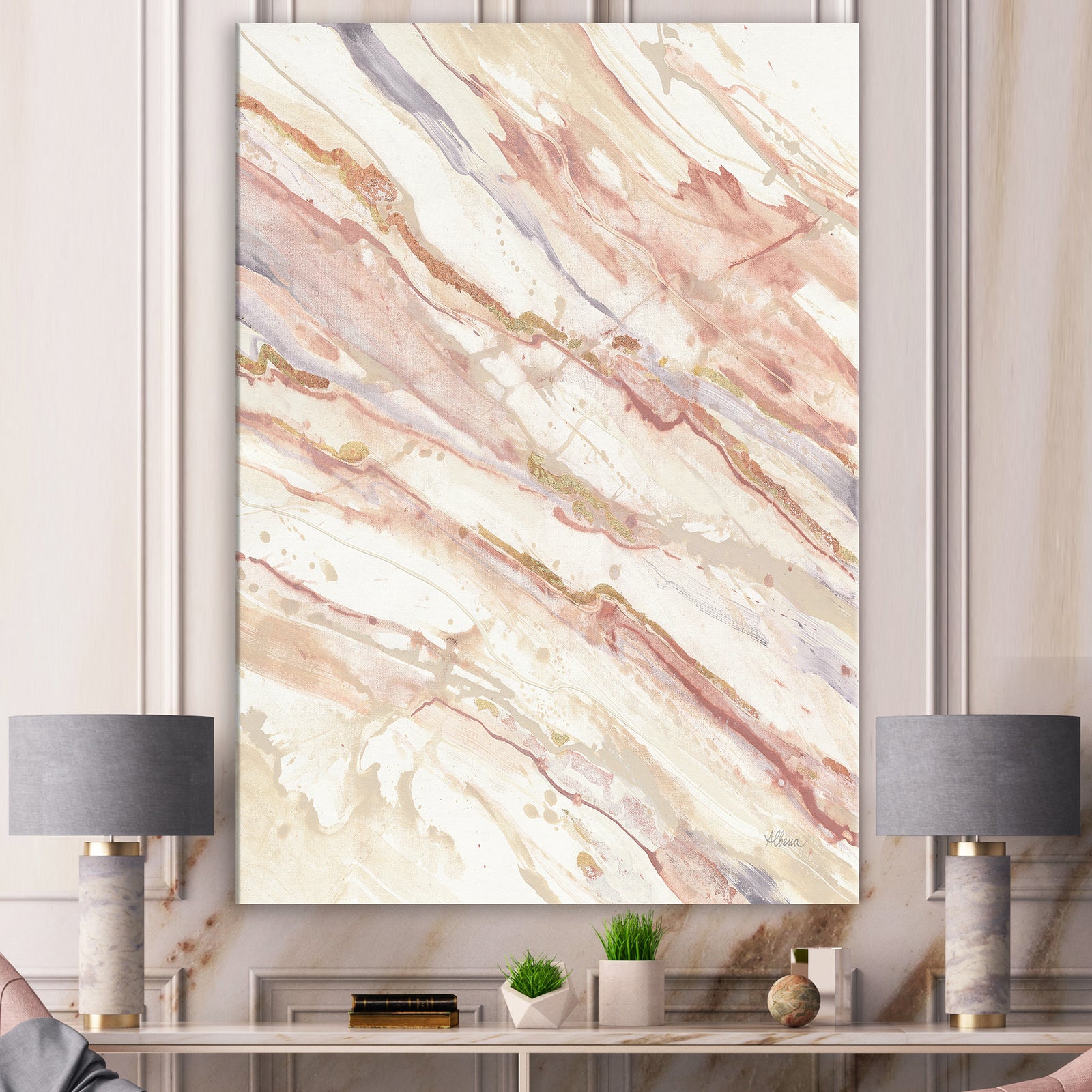 Copper Dreams watercolor - Sleek & Chic Modern Premium Canvas Wall Art