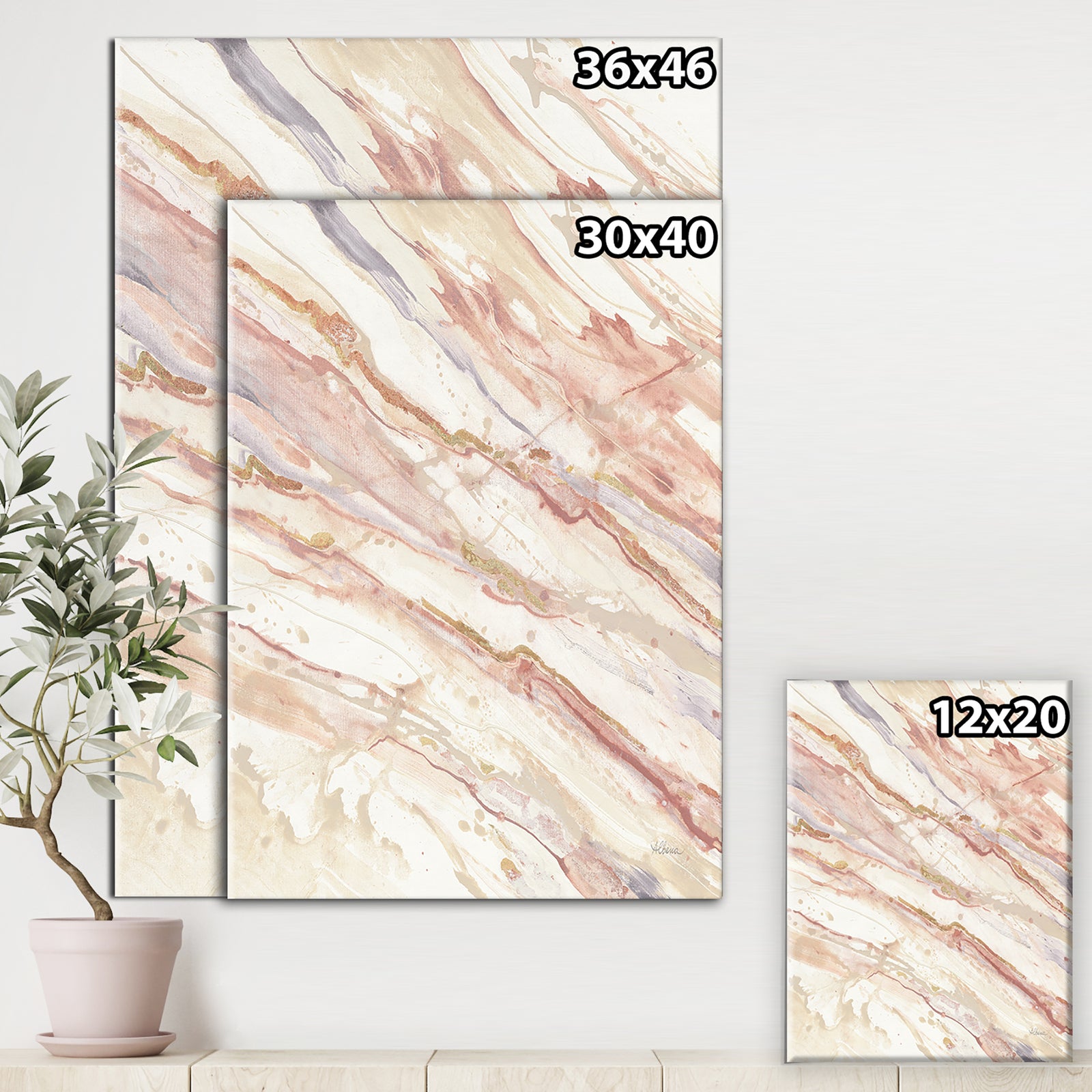 Copper Dreams watercolor - Sleek & Chic Modern Premium Canvas Wall Art