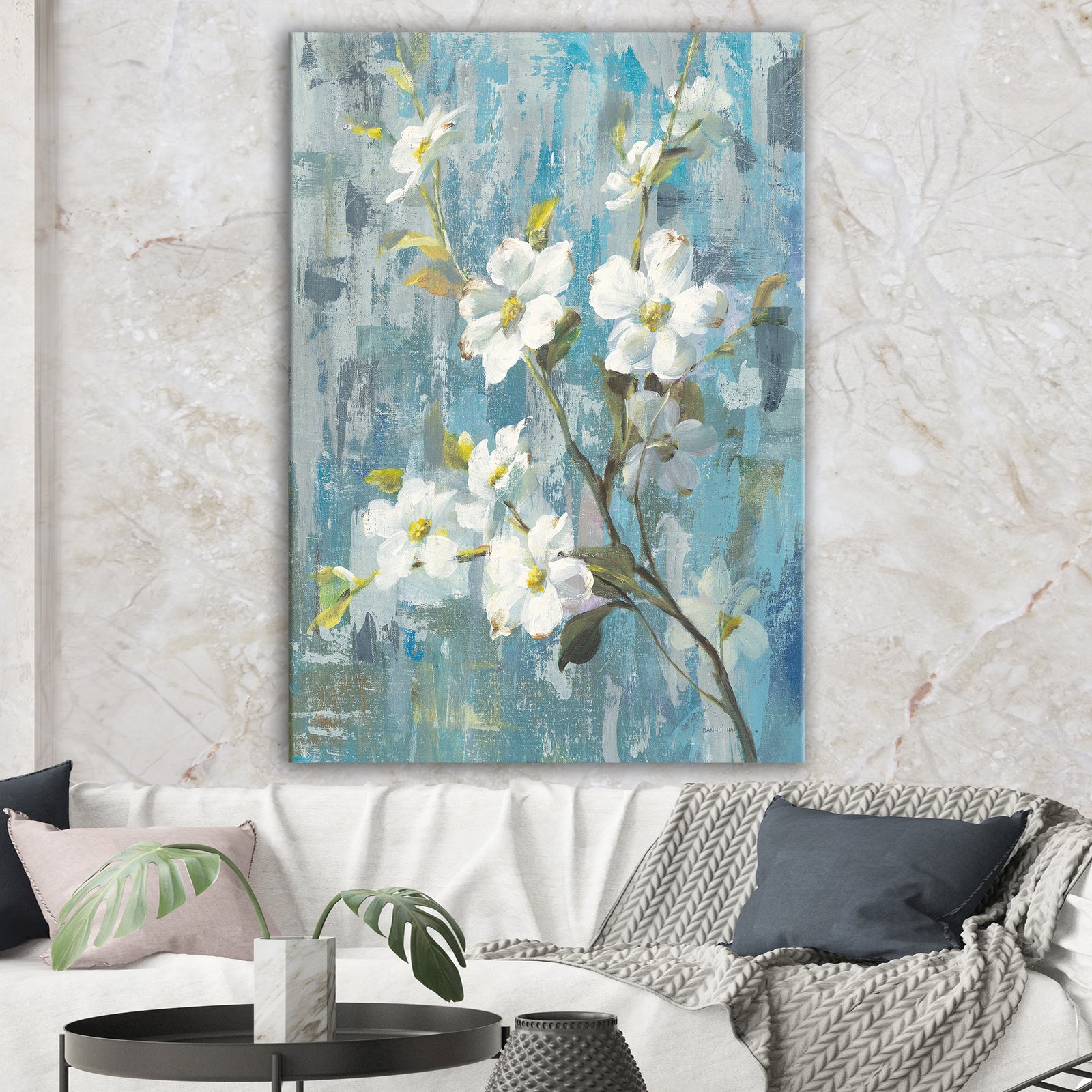 Pastel Magnolia II - Floral & Botanical Premium Canvas Wall Art
