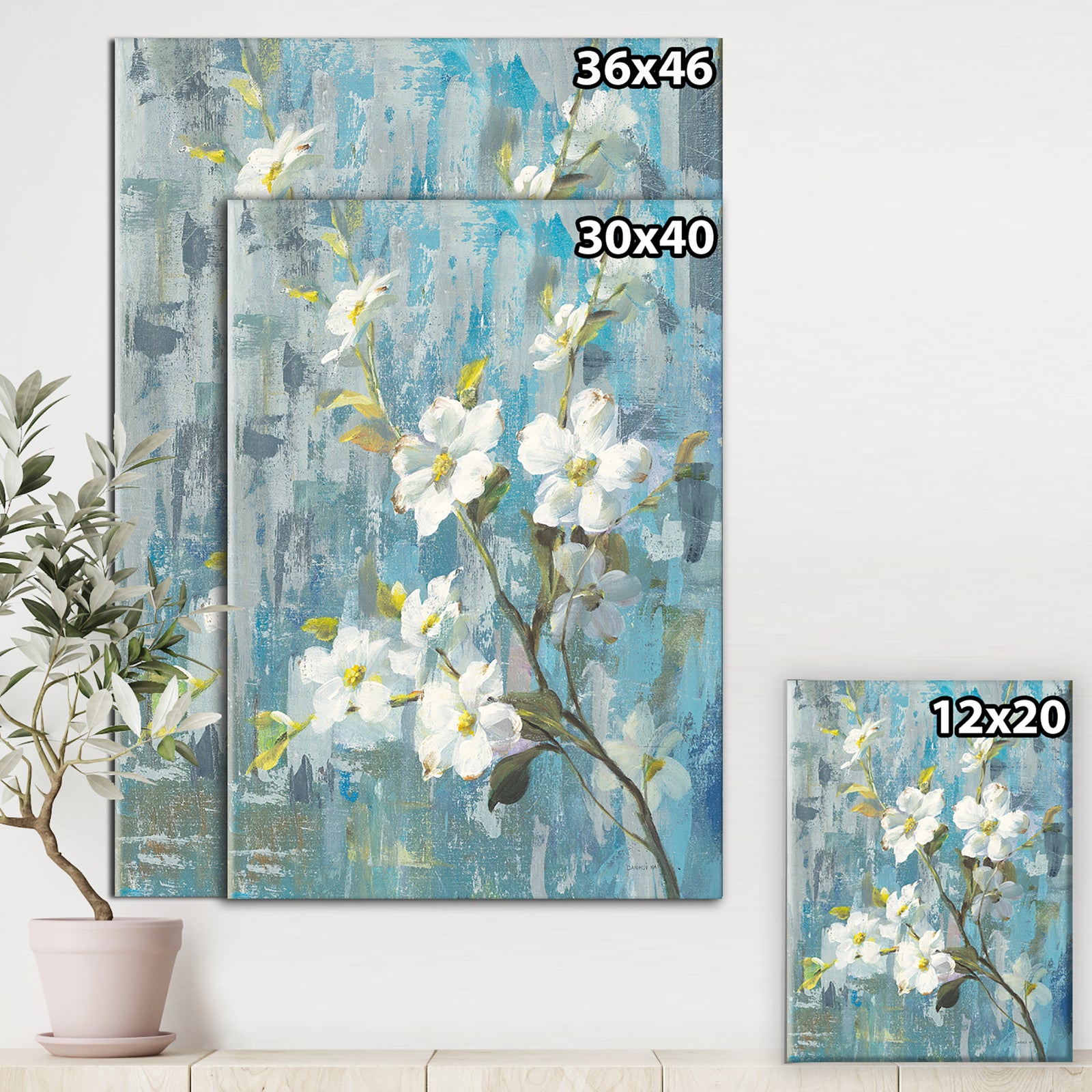 Pastel Magnolia II - Floral & Botanical Premium Canvas Wall Art